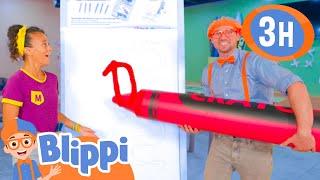 Blippi Uses The WORLDS BIGGEST Crayon + More   Blippi and Meekah Best Friend Adventures