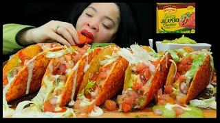 SPICY CHEESY TACO ASMR  eating sounds  no talking