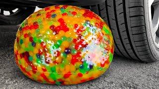 EXPERIMENT Car vs Orbeez Balloons Coca Cola watermelon Candy crushing Crunchy & Soft Things by Car