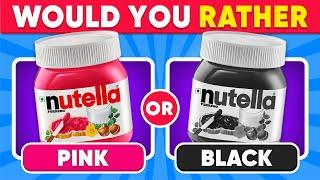 Would You Rather...? BLACK vs PINK Food  Monkey Quiz