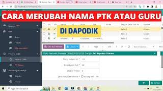 CARA MERUBAH NAMA PTK DI DAPODIK 2023