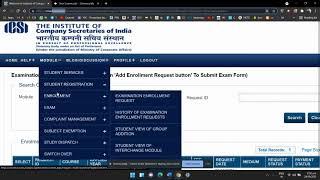 ICSI Preliminary Enrollment Status CS Executive CS Professional CS Exam Enrollment cs dec 23 exam