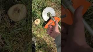 Homemade CHAIN on Trimmer  #trimmer #chainsaw #trimmerhead