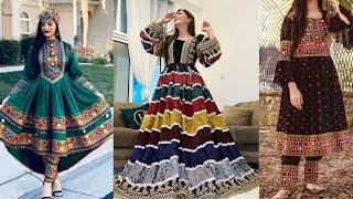 Latest traditional kashmiri Afghani Balochi dressing ideas  Balochi long frocks#traditional
