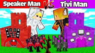 TÔ GÀ THỬ THÁCH 24H ĐẠI CHIẾN LÂU ĐÀI SPEAKER MAN VÀ TV MAN TÍ HON TRONG MINECRAFT*SPEAKER VS TV MAN