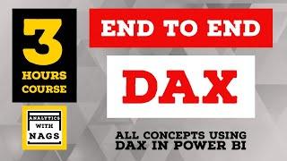  3 HOURS  Complete Power BI DAX End to End  - Power BI DAX Tutorial - { End to End } Full Course