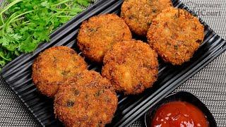 Crispy Potato Cutlet  Evening Snacks Recipe Aloo Cutlet