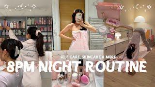 8PM NIGHT ROUTINE unwind with me  self care skincare yoga & more