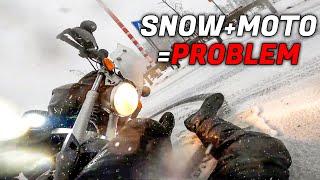 This is WHY you DONT RIDE MOTORCYCLE in SNOW  EPIC & CRAZY MOTORCYCLE MOMENTS  Ep. 146