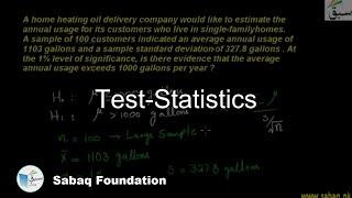 Test-Statistics Statistics Lecture  Sabaq.pk