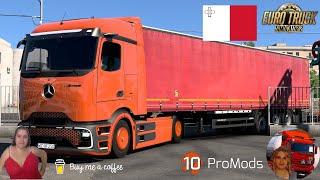 Euro Truck Simulator 2 1.50 Mercedes Benz Actros MP6 Delivery to La Valletta Malta + DLCs & Mods