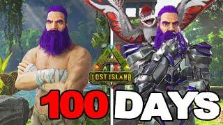I Survived 100 Days Of Lost Island Hardcore Ark Survival Evolved