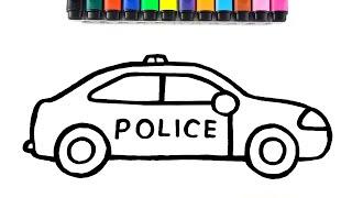 Ensine seu filho a colorir  Ensinamos uma criança a desenhar um carro de polícia