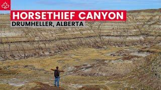 Alberta Travel Horsethief Canyon by Drone Drumheller Canada