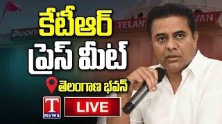 KTR Live KTR Press Meet at Telangana Bhavan  T News Live