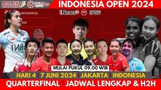 KUARTERFINAL  Jadwal Lengkap Indonesia Open 2024  Hari  Ke 4
