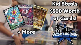 Dallas Card Show Vendor POV  Kid Steals $500 Of Cards From Binder  Cons of Being A Vendor