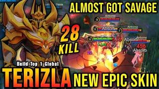 28 Kills + MANIAC Flames of Judgment Terizla New EPIC Skin - Build Top 1 Global Terizla  MLBB