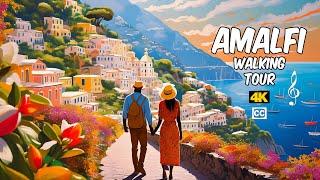 Amalfi Italy  Positano Sorrento Ravello Walking Tour 4K captions & music