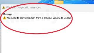 Pc Fix WinRAR You need to start extraction from a previous volume to unpack Problem Windows 11108