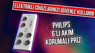 Elektrikli Cihazlarınızı Güvenle Kullanın  Philips 6lı Akım Korumalı Priz