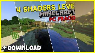 4 SHADERS LEVES E BONITOS PARA PC FRACO - MINECRAFT 1.20.2 + DOWNLOAD