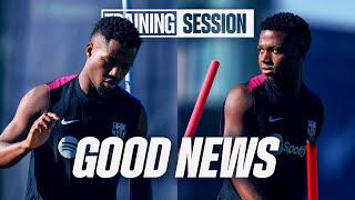 ANSU FATI is BACK with the GROUP  FC Barcelona training 