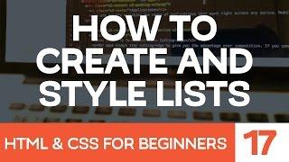 HTML & CSS for Beginners Part 17 How to Create and Style HTML Lists