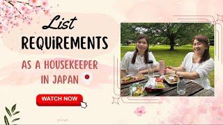 Requirements list as a housekeeper in japan 2023