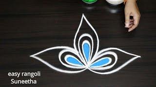 Unique Peacock rangoli kolam Beautiful Birds rangoli designs  Traditional Muggulu