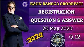 KBC Today 20 May Question with Answer  KBC 2020 Registration Question with Answers