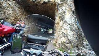 Sturgis 2020 Needles highway tunnel traffic jam on a Harley Softail