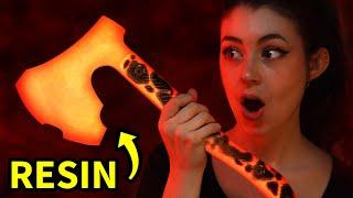 Making a Lava Resin Axe it glows