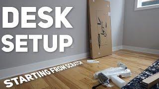 Best Bedroom Desk Setup Makeover  Bamboo Standing Desk 32 LG Smart Monitor and More