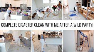 COMPLETE DISASTER CLEAN WITH ME AFTER A WILD PARTY  CLEANING MOTIVATION  Jessica Tull cleaning