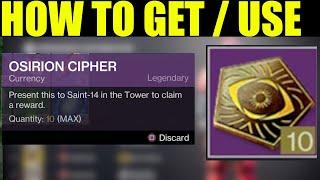 How to Get Osirion Cipher Destiny 2 get Free Adepts in trials of Osiris