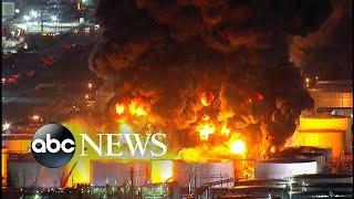 Massive chemical plant fire burns in Texas