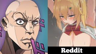 Anime vs Reddit the rock reaction meme