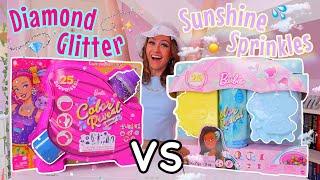 UNBOXING *DIAMOND GLITTER* BARBIE VS *SUNSHINE SPRINKLES* BARBIE️50+ MYSTERY SURPRISES🫢