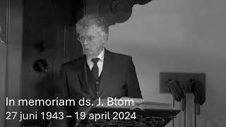 In memoriam ds. J. Blom  27 juni 1943 – 19 april 2024 