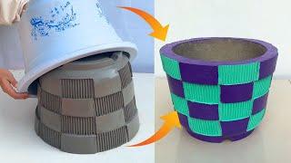 Craft Ideas From Cement - Make Flower Pots From Plastic Molds and Cardboard