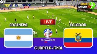 ARGENTINA vs ECUADOR - Copa America 2024  Quarter-Final  Full Match  Live Football Match  PES 21