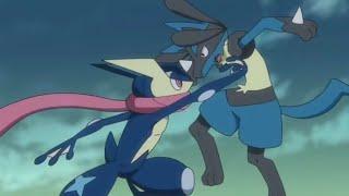 Greninja VS Lucario Full Battle In Pokemon Journey Episode 108 #greninja #lucario