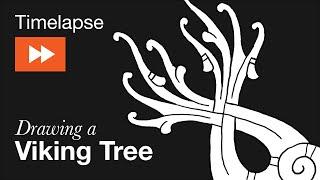 Timelapse Drawing a Viking Tree — Ringerike Style