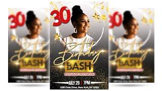 Birthday Flyer Design in Photoshop 2023  FREE PSD TEMPLATE DOWNLOAD 