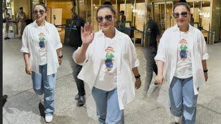 Rani Mukerji Back To Mumbai After Receiving Award At IIFA 2024 Spotted At Airport