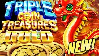 NEW SLOT TRIPLE COIN TREASURES GOLD  COULDNT STOP BUYING BONUSES Slot Machine AGS
