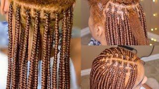 Small Knotless Box Braids Ginger Color  + Fluffy Edges  •BraidsByTyTi