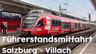 Führerstandsmitfahrt in Austria│ Salzburg - Villach │Zug │ÖBB 1116│Train Drivers View