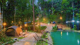 campsite dengan kolam hijau dari air bukit muvers campsiteSerendah I  camping malaysia  #camping